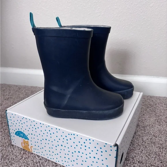 Navy Blue Waterproof Rain Boots - Picture 5 of 5